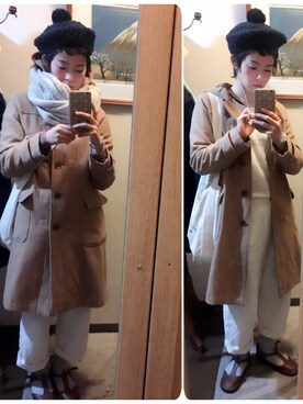 「POU DOU DOU（プードゥドゥ）のアイテム（その他アウター）」を使った、rin--さん（レディース・162cm）の冬コーディネート