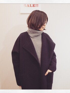 「コーディネート」｜「アイテム（チェスターコート）」を使った、mihoさん（レディース・152cm）の冬コーディネート