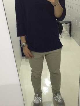 「SEVENDAYS=SUNDAY（セブンデイズサンデイ）のアイテム（チノパンツ）」を使った、ゆってぃさん（メンズ・165cm）の秋コーディネート