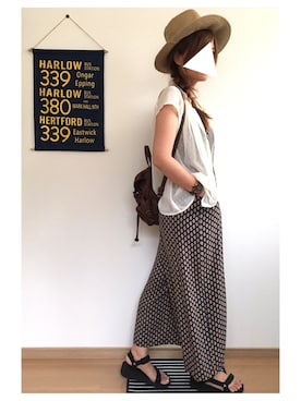 「スポサン」｜「アイテム（つなぎ/オールインワン）」を使った、Kiiさん（レディース・162cm）の夏コーディネート