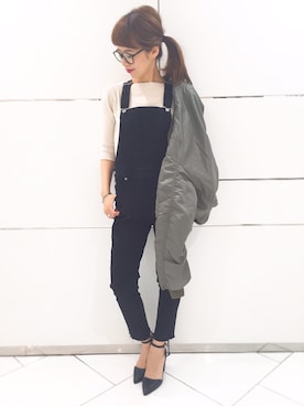 「ジーナシス」｜「アイテム（MA-1）」を使った、chiさん（レディース・162cm）の夏コーディネート