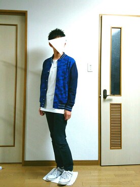 「SPINNS（スピンズ）のアイテム（スタジャン）」を使った、こーすけさん（メンズ・168cm）の秋コーディネート