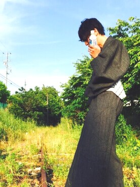 「summer」｜「アイテム（浴衣）」を使った、まつしさん（メンズ・178cm）の春コーディネート