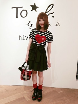 「アニエスベー」｜ながわさん（レディース・153cm）の夏コーディネート