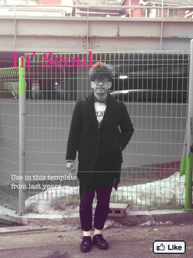 「URBAN RESEARCH（アーバンリサーチ）のUrban （ピーコート、ブラック系）」を使った、ASHOWLさん（メンズ）の春コーディネート