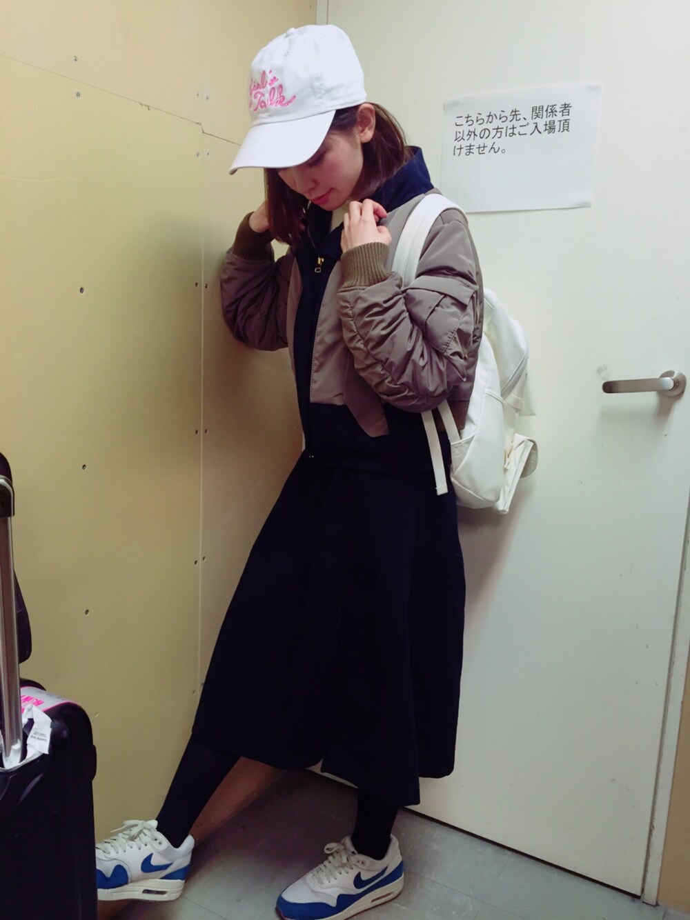 「BEAMS、PAMEO POSE、I am I、furfur」｜「FURFURのMA-1ブルゾン（MA-1、グリーン系）」を使った、木村ミサさん（レディース・155cm）の冬コーディネートの1枚目の写真