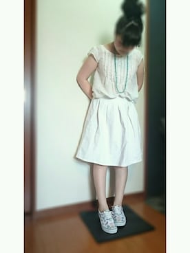 「ひざ丈スカート」｜nikoayuさん（レディース・159cm・20代）の夏コーディネート