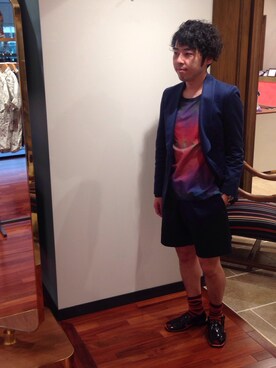「Paul Smith（ポールスミス）のアイテム（サンダル）」を使った、Takashi Yokotaさん（メンズ・166cm）の春コーディネート