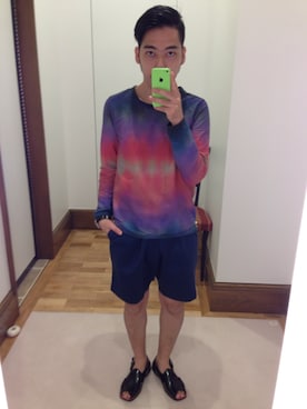 「Paul Smith（ポールスミス）のアイテム（サンダル）」を使った、Takashi Yokotaさん（メンズ・166cm）の夏コーディネート
