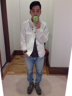 「MHL.（エムエイチエル）のアイテム（ブルゾン）」を使った、Takashi Yokotaさん（メンズ・166cm）の夏コーディネート