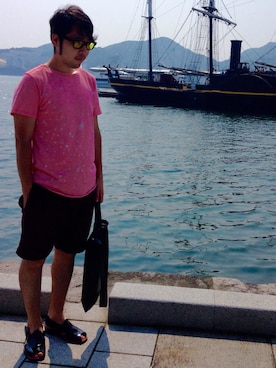 「Paul Smith（ポールスミス）のアイテム（サンダル）」を使った、Takashi Yokotaさん（メンズ・166cm）の夏コーディネート