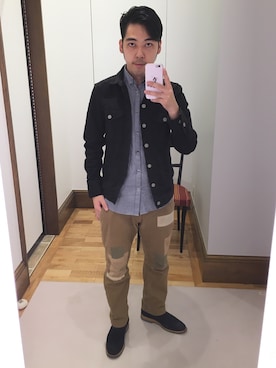 「Paul Smith（ポールスミス）のアイテム（デニムジャケット）」を使った、Takashi Yokotaさん（メンズ・166cm）の秋コーディネート