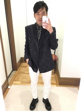 「Paul Smith（ポールスミス）のアイテム（モカシン/デッキシューズ）」を使った、Takashi Yokotaさん（メンズ・166cm）の秋コーディネート