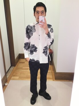 「Paul Smith（ポールスミス）のアイテム（モカシン/デッキシューズ）」を使った、Takashi Yokotaさん（メンズ・166cm）の秋コーディネート