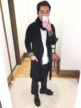 「Paul Smith（ポールスミス）のアイテム（モカシン/デッキシューズ）」を使った、Takashi Yokotaさん（メンズ・166cm）の秋コーディネート