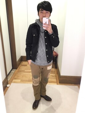 「Paul Smith（ポールスミス）のアイテム（デニムジャケット）」を使った、Takashi Yokotaさん（メンズ・166cm）の秋コーディネート