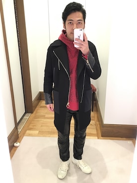「アイテム（その他アウター）」を使った、Takashi Yokotaさん（メンズ・166cm・20代）の冬コーディネート