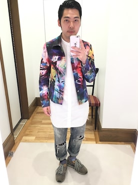 「Paul Smith（ポールスミス）のアイテム（デニムジャケット）」を使った、Takashi Yokotaさん（メンズ・166cm）の春コーディネート