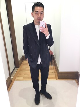 「Paul Smith（ポールスミス）のアイテム（ブーツ）」を使った、Takashi Yokotaさん（メンズ・166cm）の春コーディネート