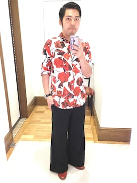 「Paul Smith（ポールスミス）のアイテム（サンダル）」を使った、Takashi Yokotaさん（メンズ・166cm）の夏コーディネート