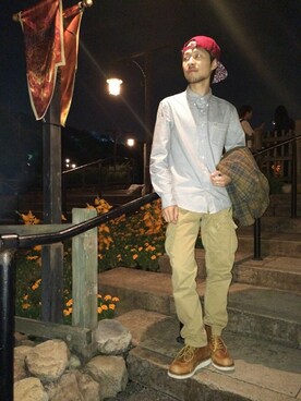 カーゴパンツを使った ベージュのチノパン のメンズコーディネート一覧 Wear