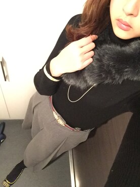 「Jeffrey Campbell（ジェフリーキャンベル）のアイテム（バレエシューズ）」を使った、xxxchikaxxxさん（レディース・165cm）の冬コーディネート