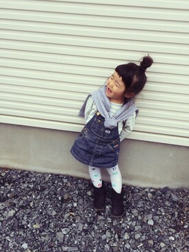 「ボーダーTシャツ」｜sanajunaさん（キッズ・90cm）の春コーディネート