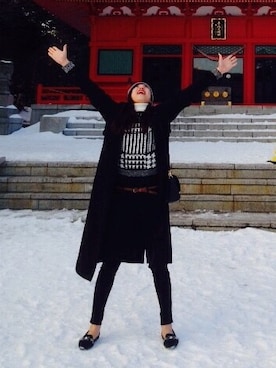 「アイテム（その他シューズ、グレー系）」を使った、Rimさん（レディース・173cm）の冬コーディネート