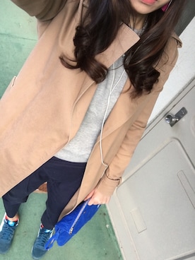 「Lee（リー）のアイテム（クラッチバッグ）」を使った、Rimさん（レディース・173cm）の冬コーディネート