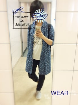 「chocol raffine robe（ショコラフィネローブ）のアイテム（シャツワンピース）」を使った、おごうさん（レディース・153cm）の秋コーディネート