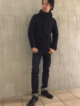 「B'2nd（ビーセカンド）のアイテム（ダウンジャケット/コート）」を使った、B'2nd E-ma UMEDAさん（メンズ・180cm）の秋コーディネート