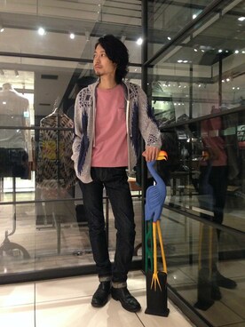 「B'2nd（ビーセカンド）のアイテム（パーカー）」を使った、B'2nd E-ma UMEDAさん（メンズ・180cm）の春コーディネート
