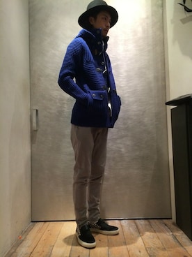 「B'2nd（ビーセカンド）のアイテム（ダッフルコート）」を使った、B'2nd E-ma UMEDAさん（メンズ・180cm）の秋コーディネート