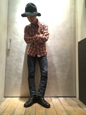 「B'2nd（ビーセカンド）のアイテム（その他シューズ）」を使った、B'2nd E-ma UMEDAさん（メンズ・165cm）の冬コーディネート