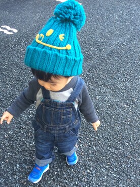 「1歳6ヶ月」｜「アイテム（オールインワン・サロペット）」を使った、atsutoさん（キッズ・80cm）の秋コーディネート