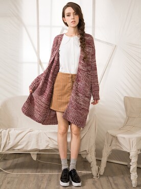 「red」｜「アイテム（ダウンジャケット/コート）」を使った、Natalieさん（レディース・170cm）の冬コーディネート