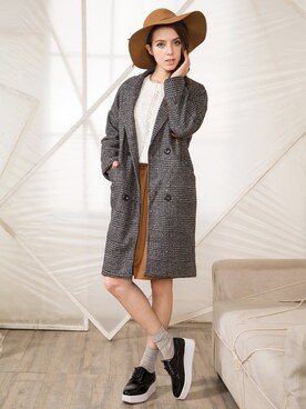「skirt」｜「アイテム（その他アウター）」を使った、Natalieさん（レディース・170cm）の冬コーディネート