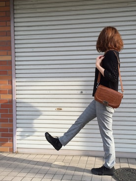 「Soareak（ソアリーク）のアイテム（バッグ）」を使った、おかさんさん（レディース・153cm）の秋コーディネート
