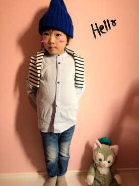 「スウェット×シャツ」｜haruhina519さん（キッズ・100cm）の冬コーディネート