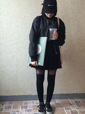 「thisisneverthat（ディスイズネバーザット）のアイテム（キャップ）」を使った、jeonghee kimさん（レディース・157cm）の春コーディネート