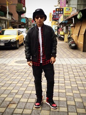「REMIX（リミックス）のアイテム（帽子）」を使った、Adam さん（メンズ・171cm）の冬コーディネート