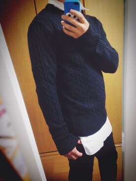 「黒ニット」｜kawabataさん（メンズ・170cm）の秋コーディネート