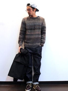 「NECESSARY or UNNECESSARY（ネセサリーオアアンネセサリー）のアイテム（その他アウター）」を使った、twothings&thinkさん（メンズ・168cm）の冬コーディネート