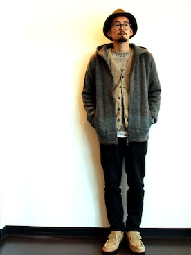 「HEALTH（ヘルス）のアイテム（その他パンツ）」を使った、twothings&thinkさん（メンズ・168cm）の冬コーディネート