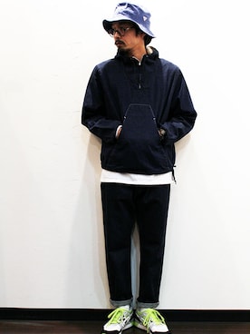 「melple（メイプル）のアイテム（帽子）」を使った、twothings&thinkさん（メンズ・168cm）の冬コーディネート