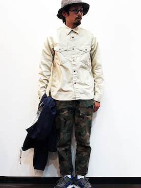 「NECESSARY or UNNECESSARY（ネセサリーオアアンネセサリー）のアイテム（その他アウター）」を使った、twothings&thinkさん（メンズ・168cm）の冬コーディネート