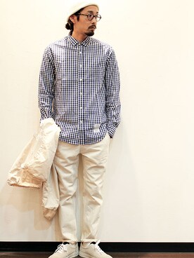 「NECESSARY or UNNECESSARY（ネセサリーオアアンネセサリー）のアイテム（その他アウター）」を使った、twothings&thinkさん（メンズ・168cm）の春コーディネート