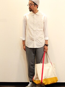 「LOLO（ロロ）のアイテム」を使った、twothings&thinkさん（メンズ・168cm）の春コーディネート