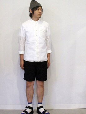 「INFIELDER DESIGN（インフィールダーデザイン）のアイテム（ニットキャップ/ビーニー）」を使った、twothings&thinkさん（メンズ・170cm）の夏コーディネート