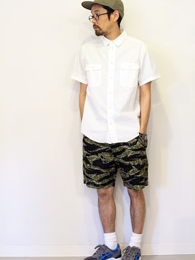 「INFIELDER DESIGN（インフィールダーデザイン）のアイテム（キャップ）」を使った、twothings&thinkさん（メンズ・168cm）の夏コーディネート